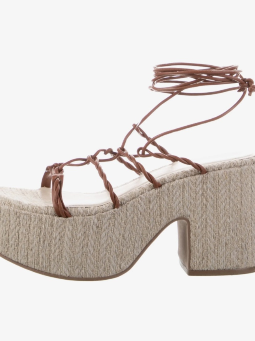 Larroudé Coco Platform Sandals Caramel Size 8